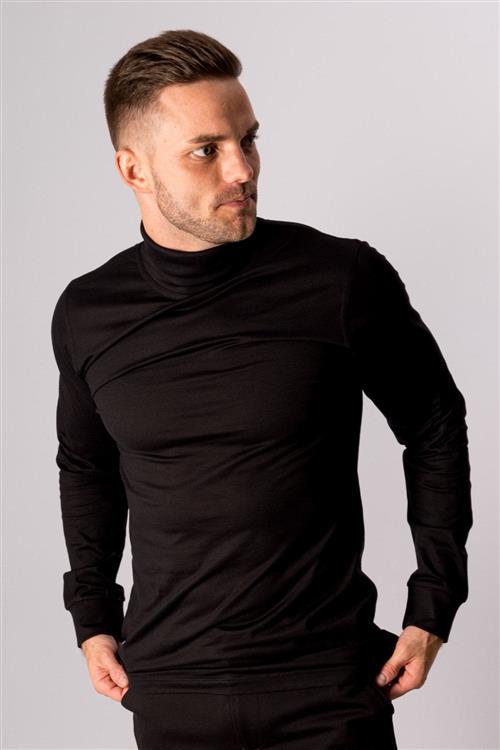 Rullekrave trøje - Sort - Herre - XS - TeeShoppen
