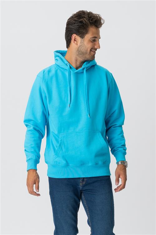 Basic Hoodie - Turkis Blå - Herre - 2XS - TeeShoppen