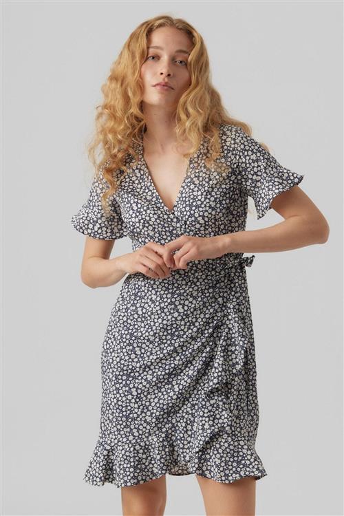 Henna Mini Wrap Kjole - China Blue - 2XL - Vero Moda