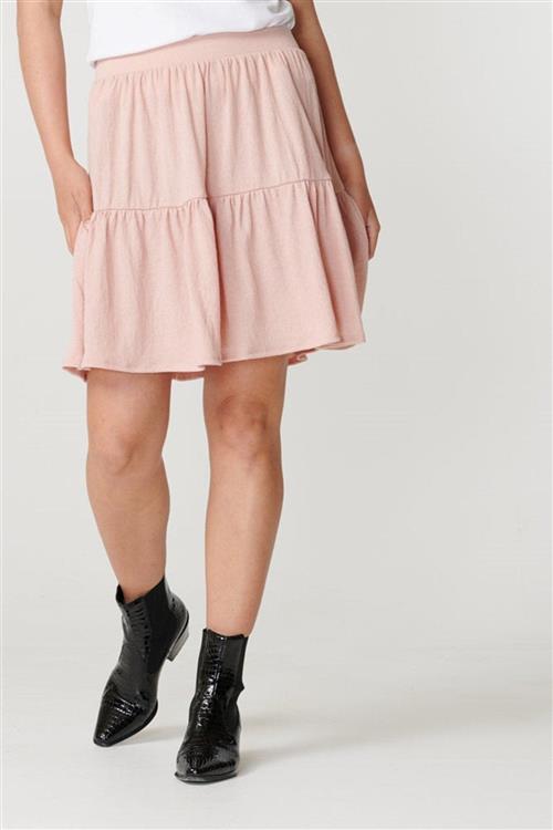 Basic blød mini nederdel - Misty rose - Dame - S - PIECES