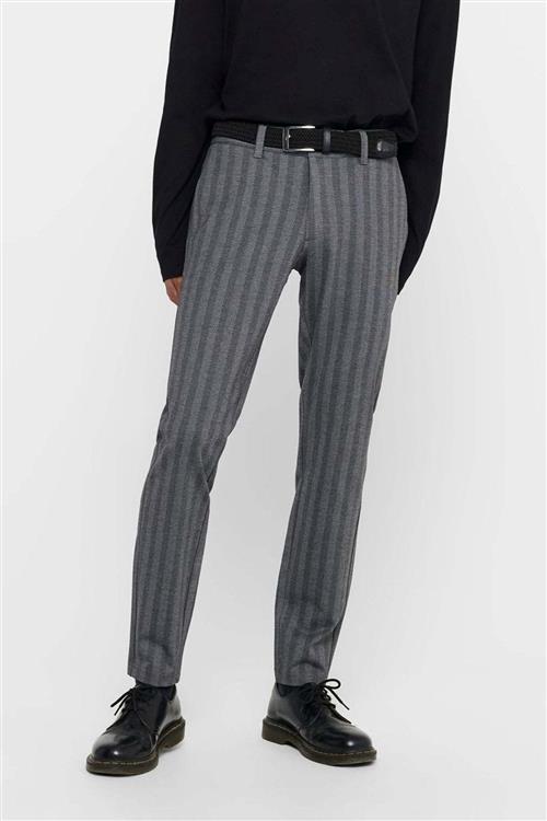 Mark Pants Stribet - Lysegrå - Herre - 30/30 - Only & Sons