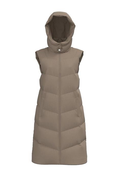 Jamilla Lang Puffer Vest - Silver Mink - S - PIECES