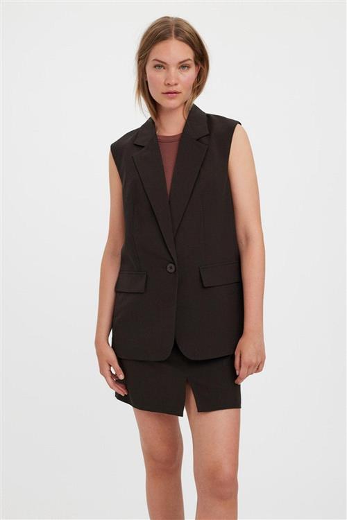 Troian Blazer Vest - Coffee Bean - XS - Vero Moda