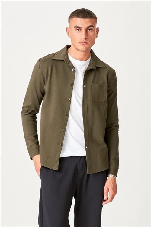 Performance Overshirt - Oliven grøn - M - TeeShoppen