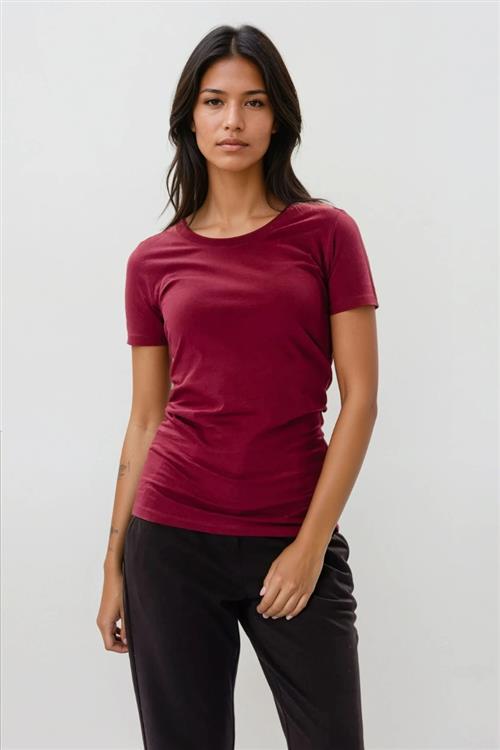 Fitted t-shirt - Bordeaux - M - TeeShoppen