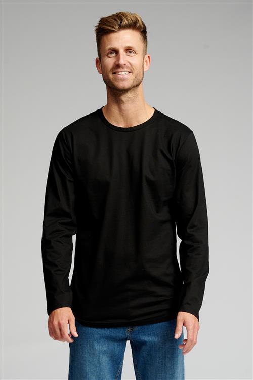 Basic Langærmet T-shirt - Sort - Herre - L - TeeShoppen