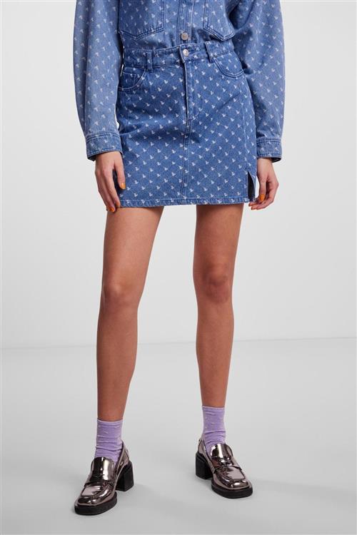 Nursel High-Waist Nederdel - Medium Blue Denim - XS - PIECES