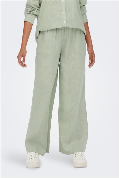 Tokyo Linen Pants - Desert Sage - XL/32 - ONLY
