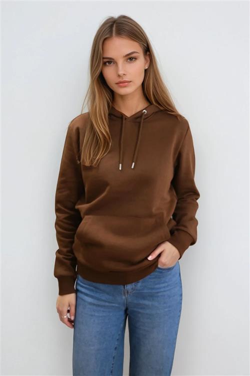 Boyfriend Sweat Hoodie - Brun - TeeShoppen