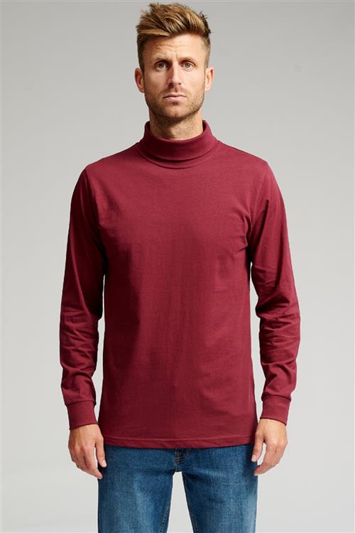Rullekrave trøje - Bordeaux Rød - Herre - 2XL - TeeShoppen