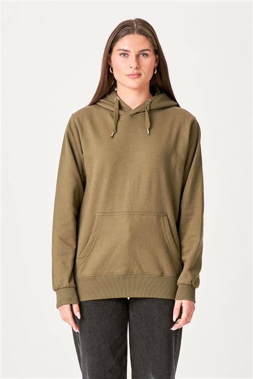 Oversized Hoodie - Oliven - Dame - 2XL - TeeShoppen