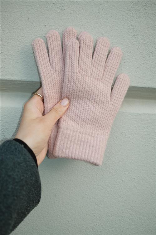 Strikkede Handsker - Lyserød - One Size - TeeShoppen