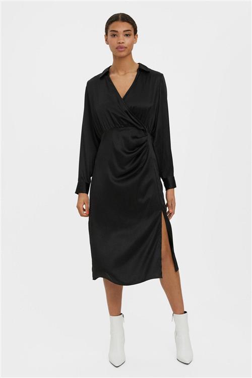 Kleo Calf Skjortekjole - Sort - M - Vero Moda