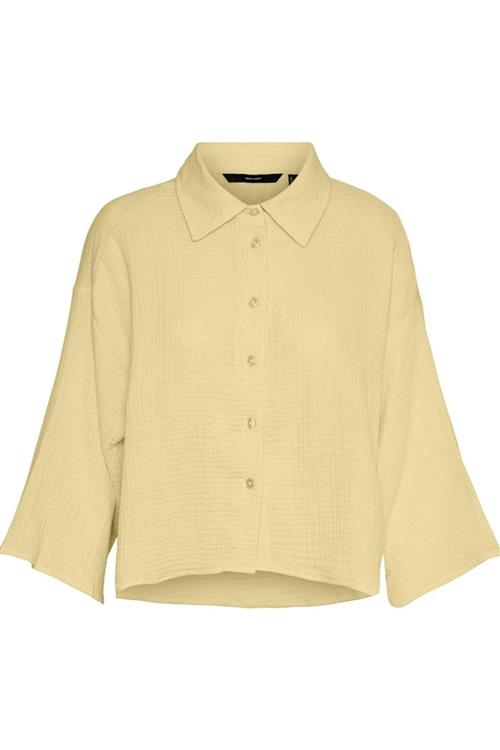 Natali 3/4 Crop Shirt - Lemon Meringue - XL - Vero Moda