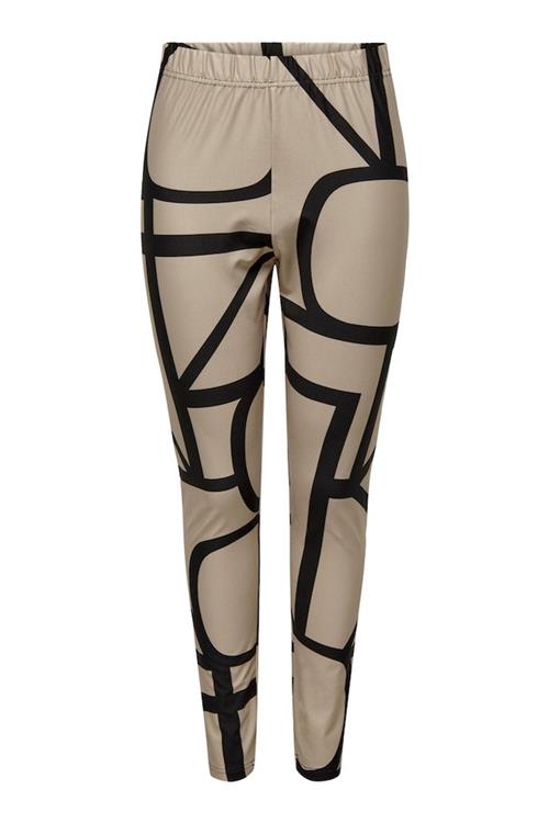 Tina Leggings m. Print - Nomad - XS - ONLY