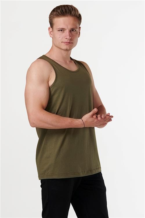 Basic Tanktop - Army Grøn - Herre - S - TeeShoppen
