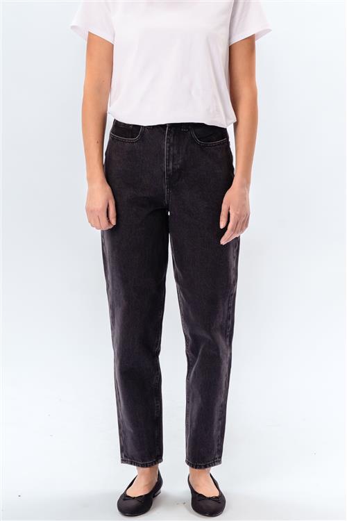 Originale Performance Mom Jeans - Washed Black Denim - Dame - 32/32 - TeeShoppen