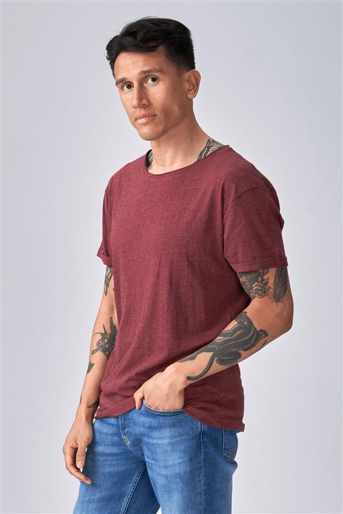 Dyb Rund Hals - Meleret Rød - Herre - XS - TeeShoppen