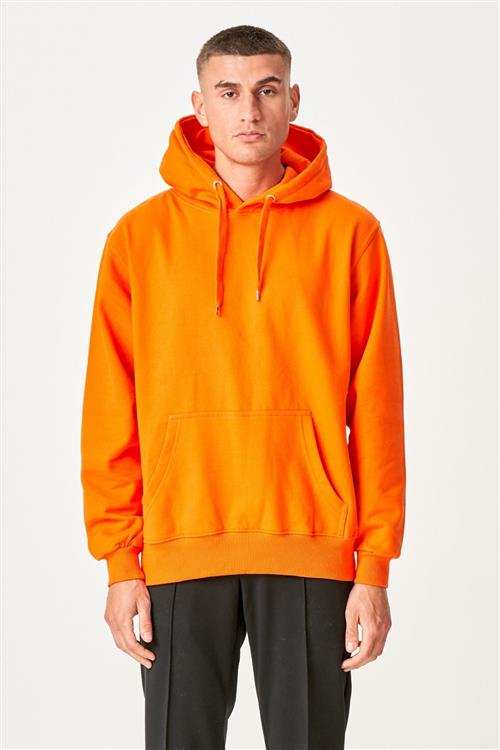 Basic Hoodie - Orange - Herre - S - TeeShoppen