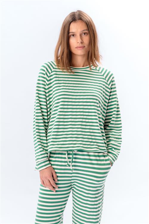 Stribet Langærmet Regular Fit - Grøn - S/M - TeeShoppen