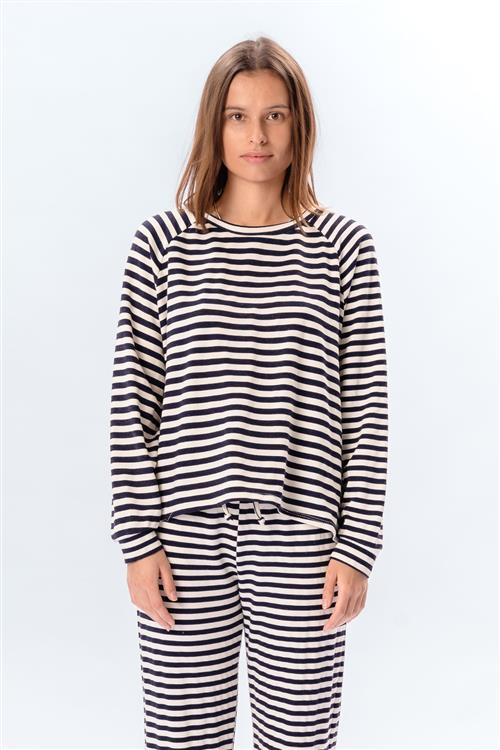 Stribet Langærmet Regular Fit - Blå - L/XL - TeeShoppen