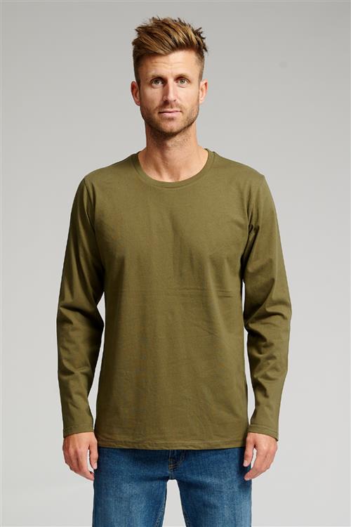 Basic Langærmet T-shirt - Armygrøn - Herre - 2XL - TeeShoppen