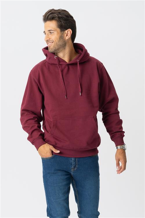 Basic Hoodie - Bordeaux Rød - Herre - 2XL - TeeShoppen