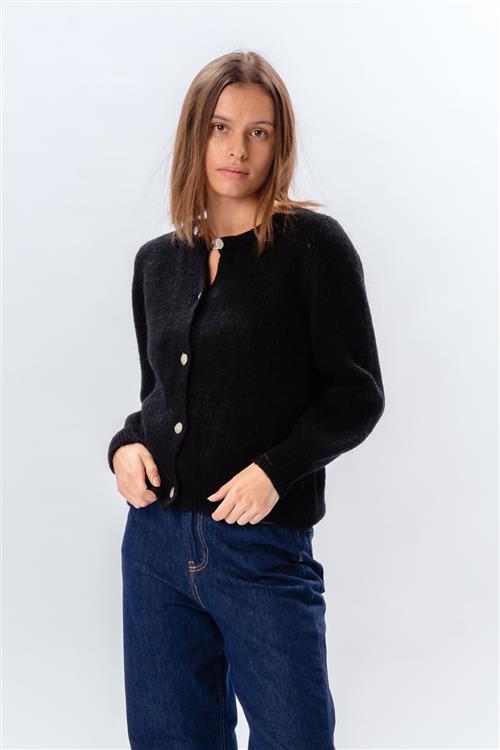 Anna Cardigan - Sort - S/M - TeeShoppen