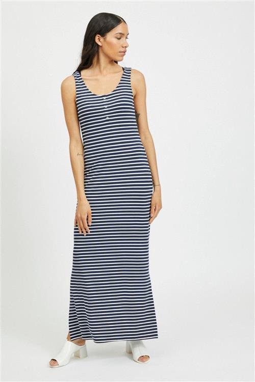 Dell Maxi Kjole - Navy Blazer/Sne Hvid - Dame - L - VILA