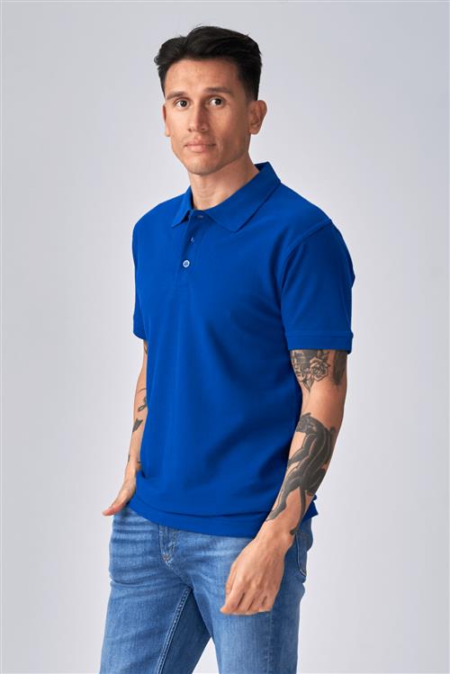 Basic Polo - Blå - Herre - M - TeeShoppen