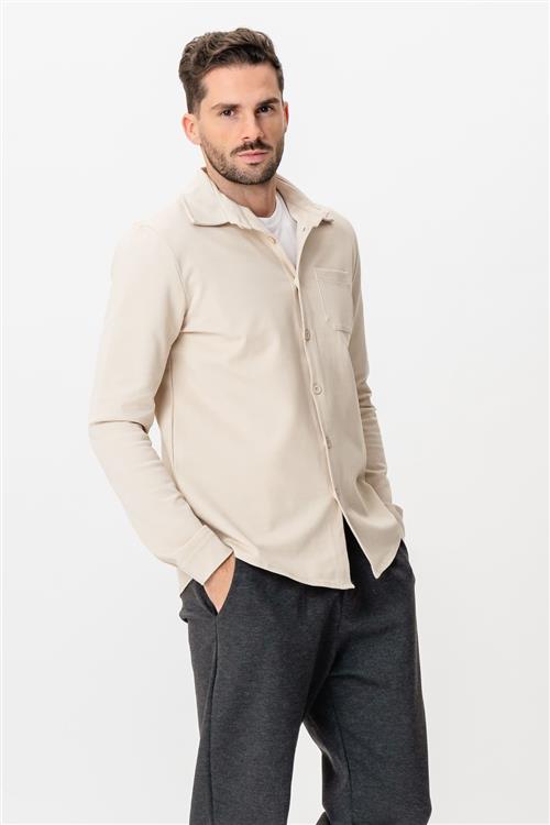 Performance Overshirt - Beige - M - TeeShoppen