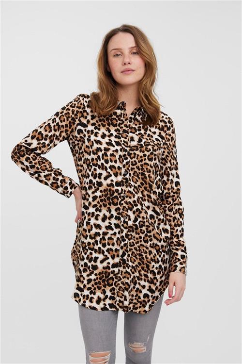 Easy Lang Skjorte - Tan - L - Vero Moda