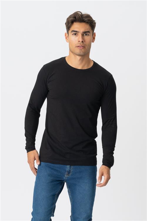 Langærmet Muscle T-shirt - Sort - Herre - S - TeeShoppen