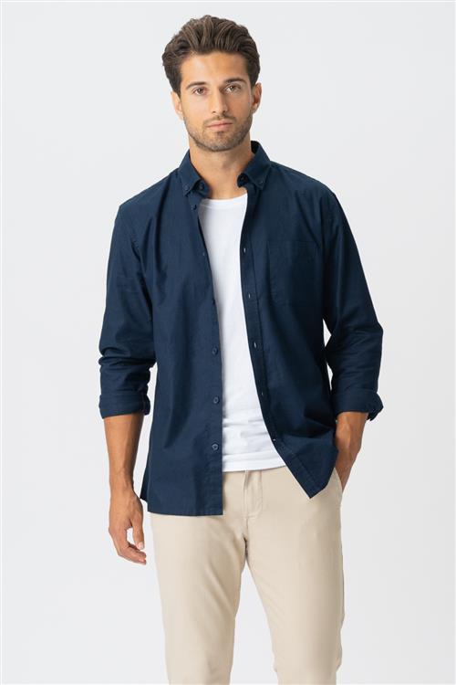 Originale Performance Oxford Skjorte - Navy - Herre - M - TeeShoppen
