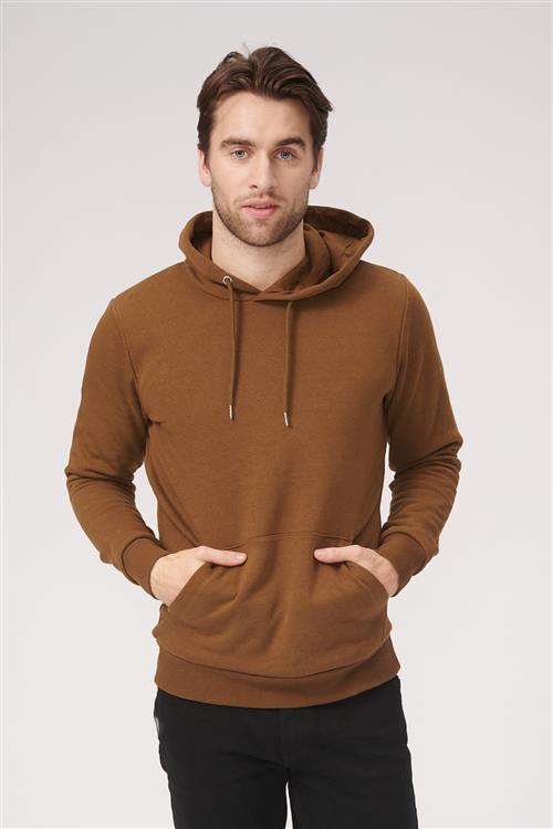 Basic Hoodie Sweat - Brun - Herre - L - TeeShoppen