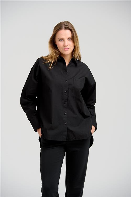 Relaxed Shirt - Sort - Dame - M - TeeShoppen