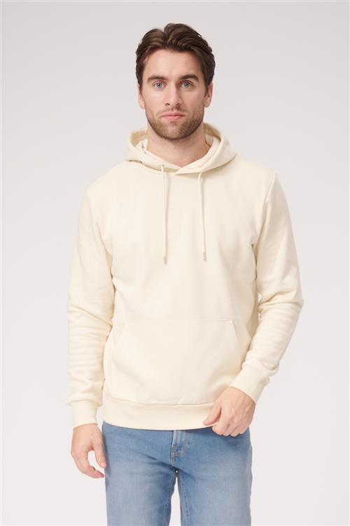 Basic Hoodie Sweat - Lys Beige - Herre - L - TeeShoppen