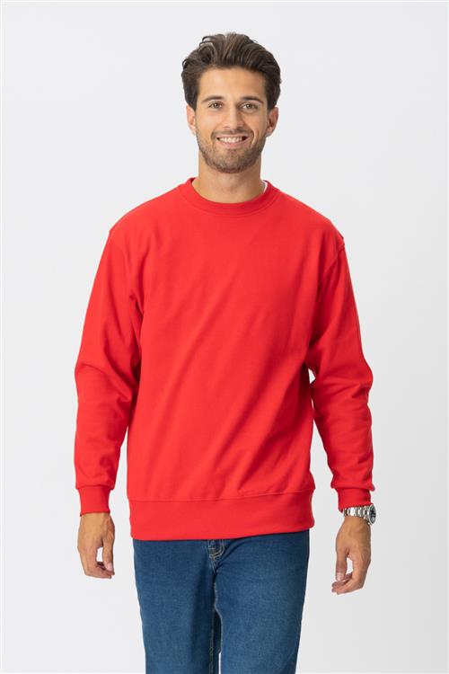 Basic Crewneck - Danmarks Rød - Herre - 2XL - TeeShoppen