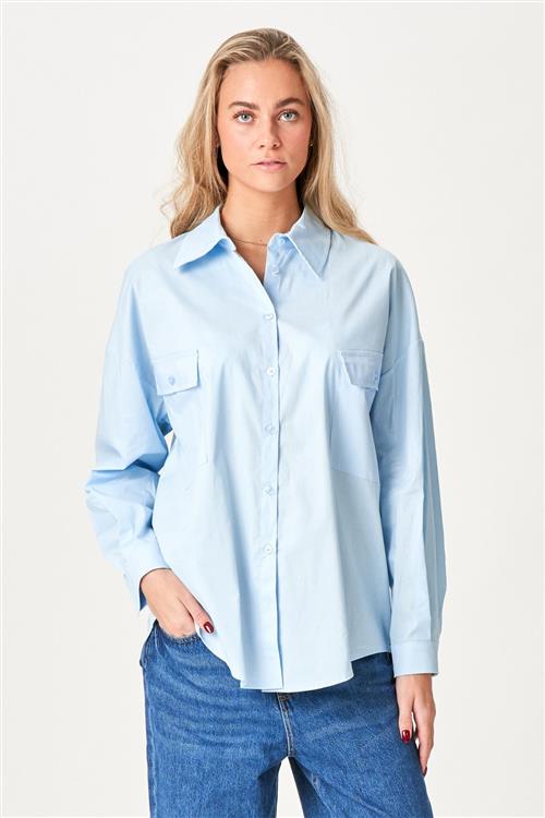 Clara Oversized Skjorte - Lyseblå - S - TeeShoppen