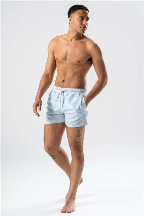 Badeshorts - Lyseblå/Hvid - Herre - 2XL - TeeShoppen