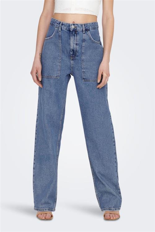Kirsi Wide Jeans - Medium Blue Denim - 30/32 - ONLY