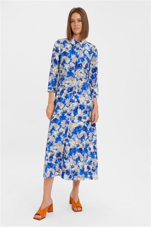Elly 3/4 Skjortekjole - Nautical Blue - M - Vero Moda