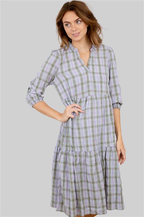 Fiona Sleeve Kjole - Ivy Grøn/Lilla - Dame - M - Vero Moda