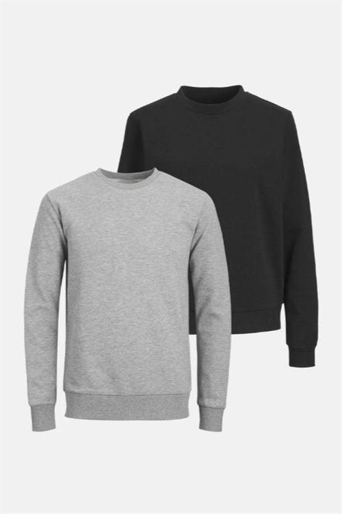 2 stk. Basic Crewneck Sweat (herre) - - Herre - Default Title - TeeShoppen