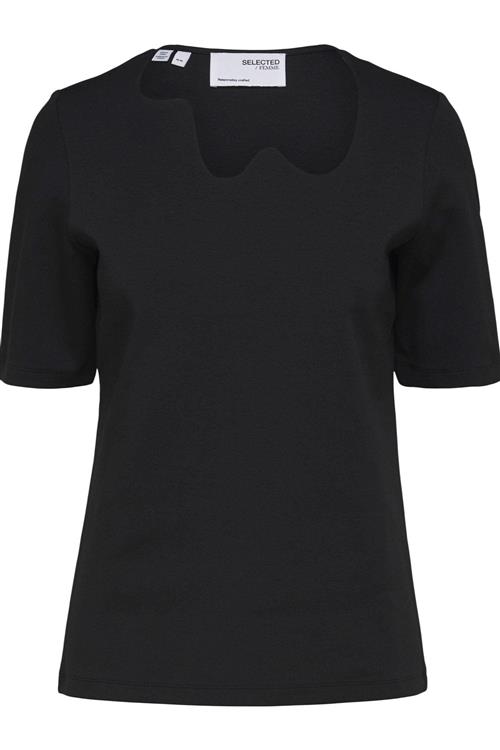 Emily 2/4 Bluse - Sort - Dame - XS - Selected Femme