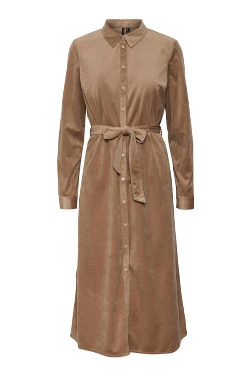 Ida Calf Skjorte Kjole - Silver Mink - M - Vero Moda