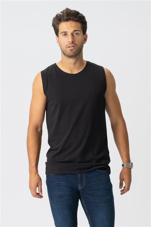 Sleeveless Tee - Sort - Herre - L - TeeShoppen