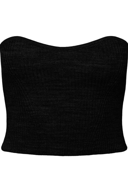 Angie Knit Tube Top - Sort - S - PIECES