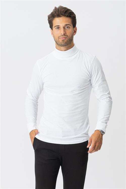 Rullekrave trøje - Hvid - Herre - XS - TeeShoppen