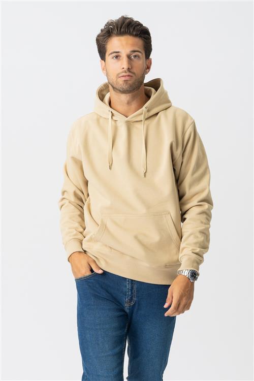 Basic Hoodie - Khaki - Herre - 2XS - TeeShoppen